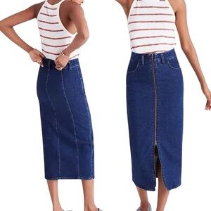 MADEWELL Denim Zip Midi Skirt G5458
